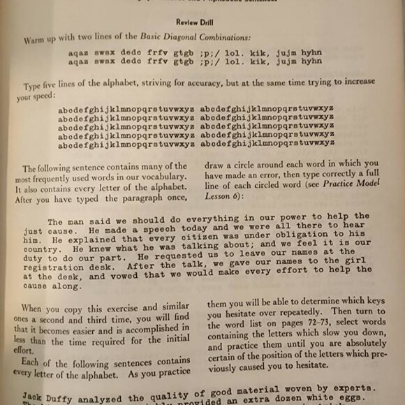 Vintage 1963 Touch Typing in 10 Lessons By Ruth Ben'Ary - Picture 4 of 8